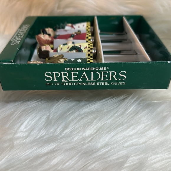 Boston Warehouse Christmas Folk Angels Cheese Butter Spreaders 1999 - Picture 7 of 8